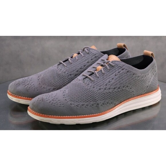 Cole Haan Original Grand $160 Men's Knit Lite Wingtip Casual Shoes Size 9.5 Gray